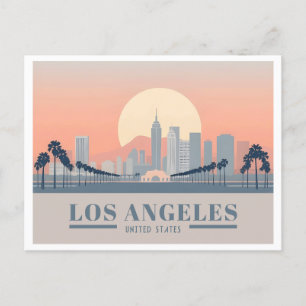 Carte Postale Los Angeles California Skyline Pastel Travel