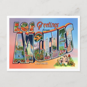 Carte Postale Los Angeles, Californie Vintage Big Letters