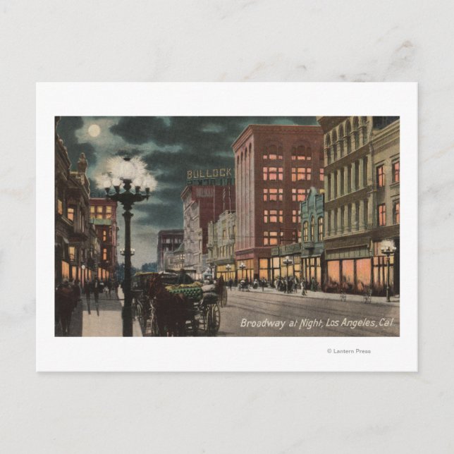 Carte Postale Los Angeles, CAStreet Vue de Broadway à (Devant)