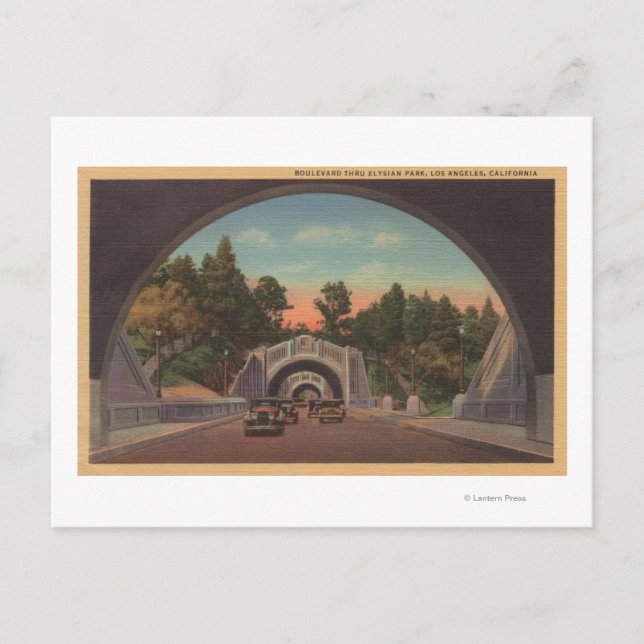 Carte Postale Los Angeles, CATunnel Vue du parc Elysian (Devant)