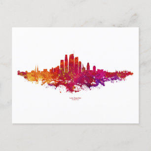 Carte Postale Los Angeles City Skyline couleur