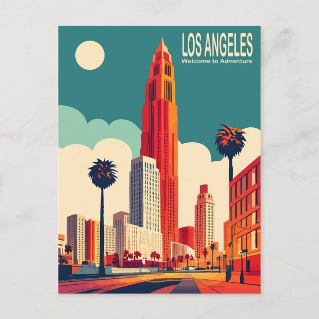 Carte Postale Los Angeles, City Streets, Travel (Devant)
