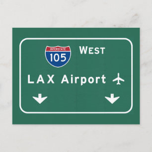 Carte Postale Los Angeles LAX Airport I-105 W Interstate Ca -