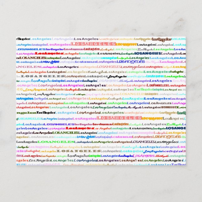 Carte postale Los Angeles Text Design II (Devant)