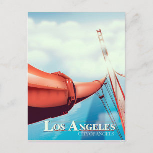 Carte Postale Los Angeles "ville des Anges" affiche de vacances.
