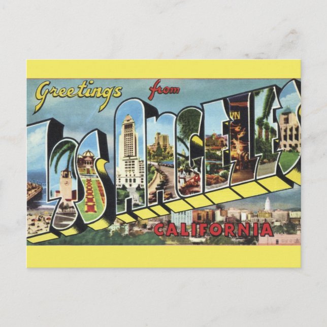 Carte Postale Los Angeles Vintage (Devant)