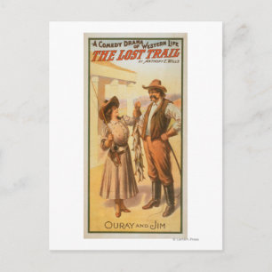 Carte Postale Lost Trail Comedy - Woman Fishing Western