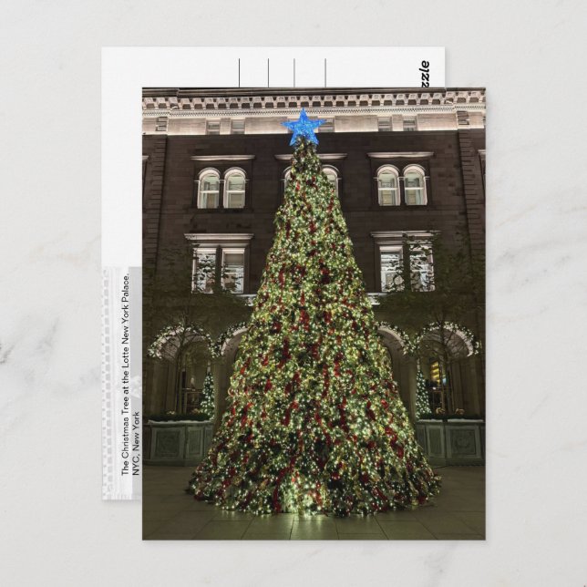 Carte Postale Lotte New York Palace Christmas Tree (2025) -  (Devant / Derrière)