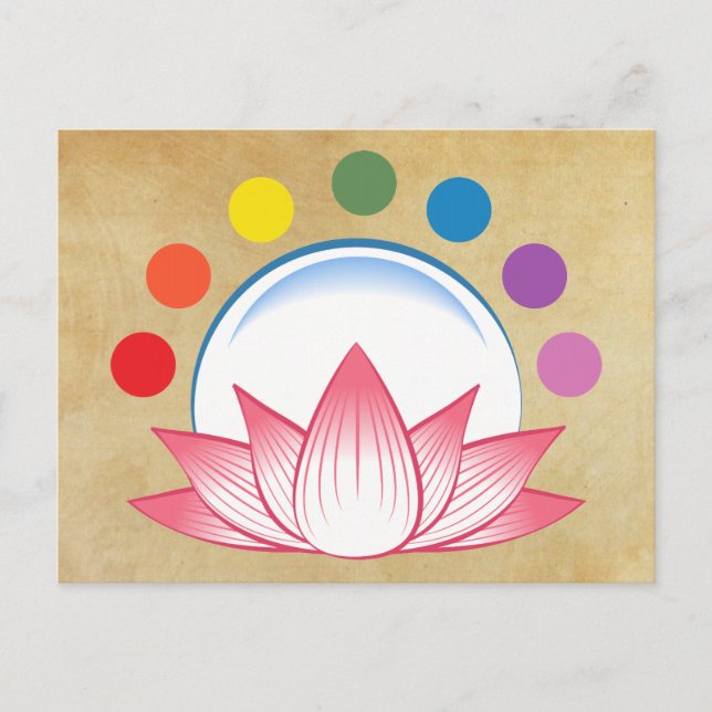 Carte Postale Lotus avec chakra (Devant)