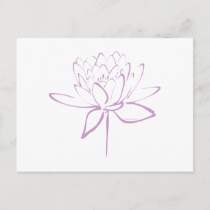 Carte Postale Lotus Calligraphy (Lavande)