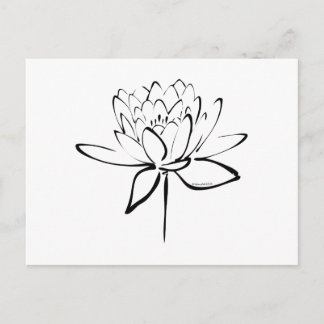 Carte Postale Lotus Calligraphy (Noir)