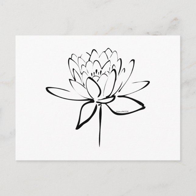 Carte Postale Lotus Calligraphy (Noir) (Devant)