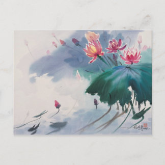 Carte Postale Lotus dans l'étang