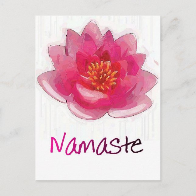 Carte Postale Lotus Fleur "Namaste" Cadeaux de Yoga (Devant)