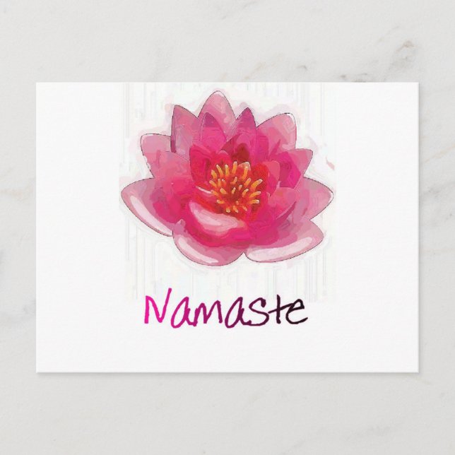 Carte Postale Lotus Fleur "Namaste" Cadeaux de Yoga (Devant)