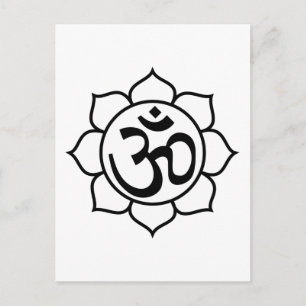 Carte Postale Lotus Flower Aum Symbol