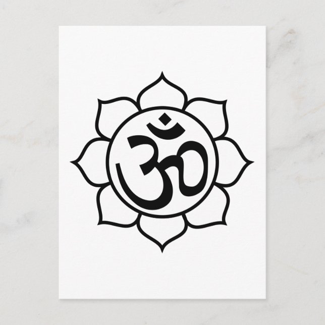 Carte Postale Lotus Flower Aum Symbol (Devant)