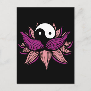 Carte Postale Lotus Flower et Yin Yang