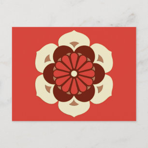 Carte Postale Lotus Flower Mandala, Mandarin Orange