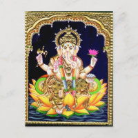 LOTUS GANESHA TANJORE PEINTURE