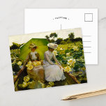 Carte Postale Lotus Lilies | Charles Courtney Curran<br><div class="desc">Lotus Lilies (1888) | Lotus Lilies de Charles Courtney Curran est un tableau lumineux et tranquille représentant une femme en robe blanche assise dans un bateau à rames entourée de lys de lotus fleuris sur un étang serein. Le délicat jeu de lumière, d’eau et de fleurs crée une atmosphère onirique,...</div>