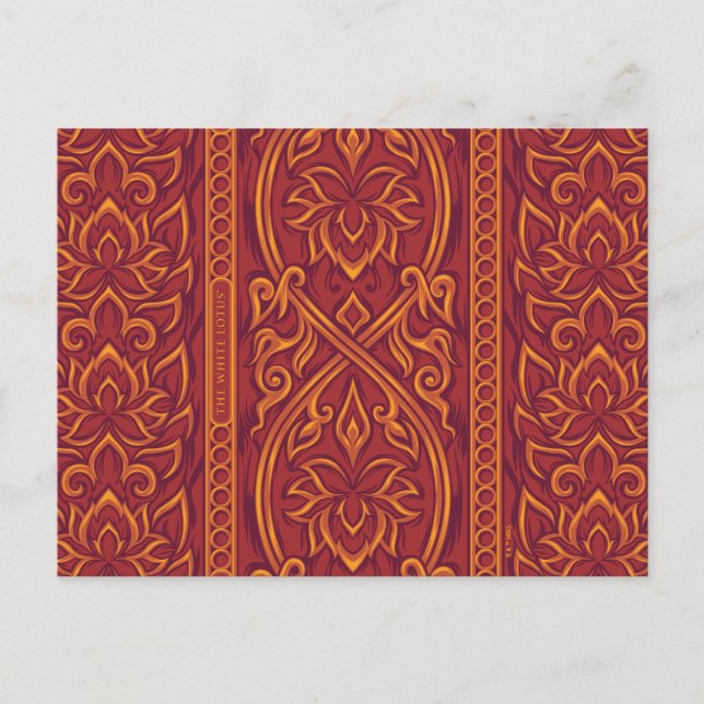Carte Postale Lotus Luxe Tapestry Motif - Le Lotus Blanc (Devant)