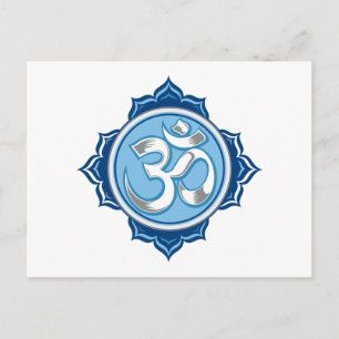 Carte Postale Lotus Om bleu