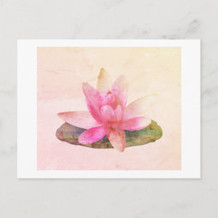 CARTE POSTALE: LOTUS ROSE