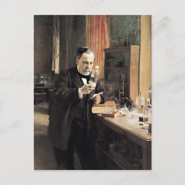Carte Postale Louis Pasteur dans son laboratoire, 1885 (Devant)