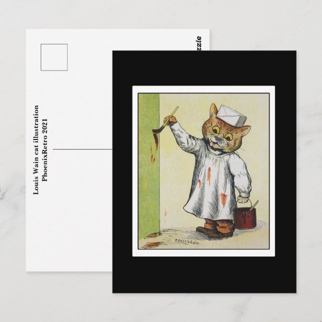 Carte Postale Louis Wain (Devant / Derrière)