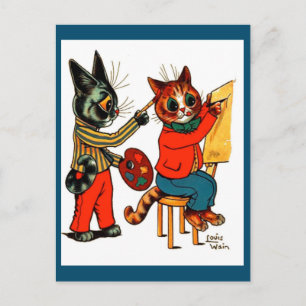 Carte Postale Louis Wain, Artistes de chats, Art de chat,