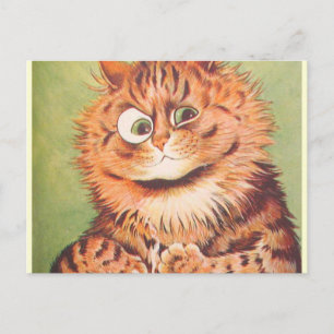 Carte Postale Louis Wain Bibliothécaire de chats