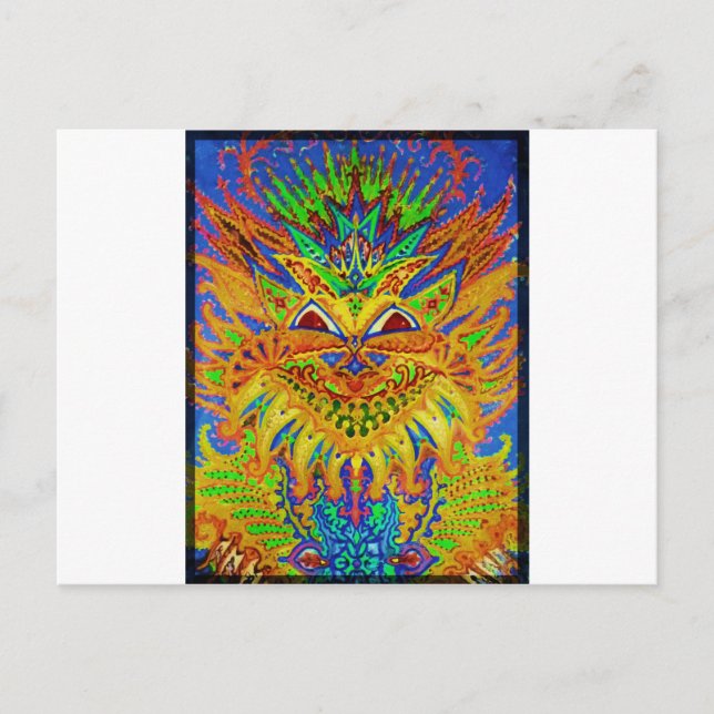 Carte Postale Louis Wain - Blue Paisley Cat (Devant)