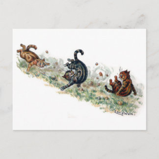 Carte Postale Louis Wain Cats prend un tambour