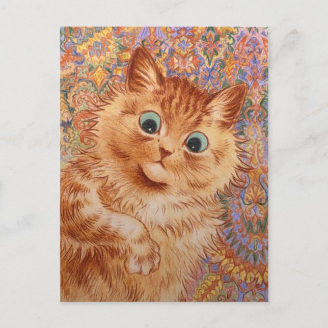 Carte Postale Louis Wain Chat de gingembre étonné CC1082 (Devant)