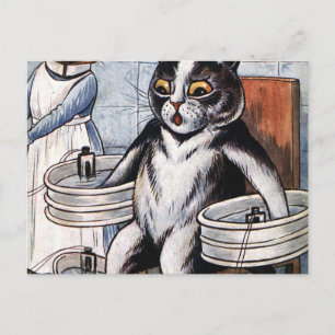 Carte Postale Louis Wain - Chat Habillé Comme Infirmière