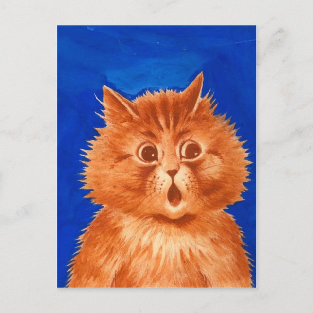 Carte Postale Louis Wain Surpris Chat Orange (Devant)