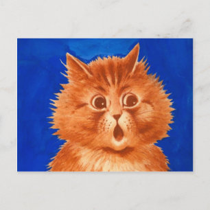 Carte Postale Louis Wain Surpris Chat Orange
