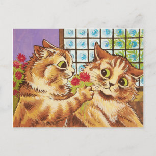 Carte Postale Louis Wain Un geste romantique CC1077 Valentine