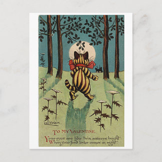 Carte Postale Louis Wain, Valentine Cat, 