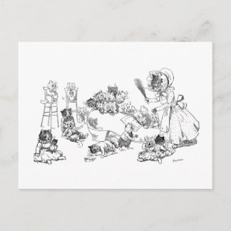 Carte Postale Louis Wain Vieux Chat en Chaussure Nursery Rhyme