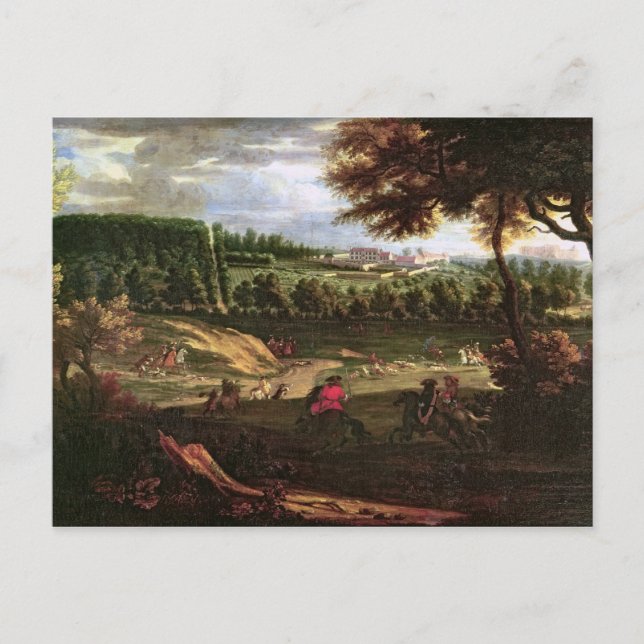 Carte Postale Louis XIV Chasse à Marly avec vue (Devant)