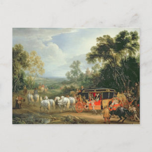 Carte Postale Louis XIV dans son autocar