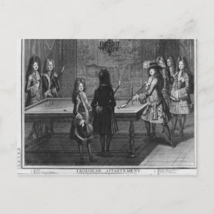 Carte Postale Louis XIV joue au billard avec son frère