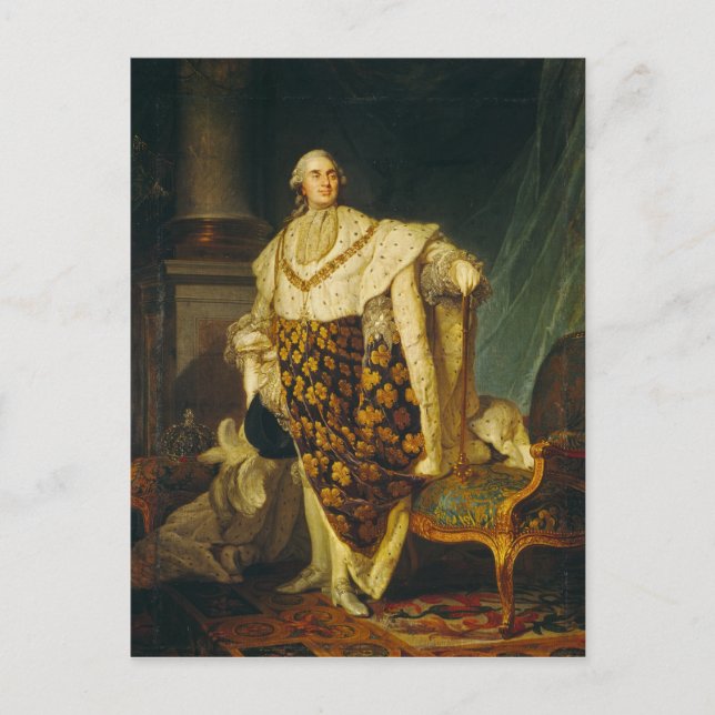 Carte Postale Louis XVI Roi de France en Robes de couronnement (Devant)