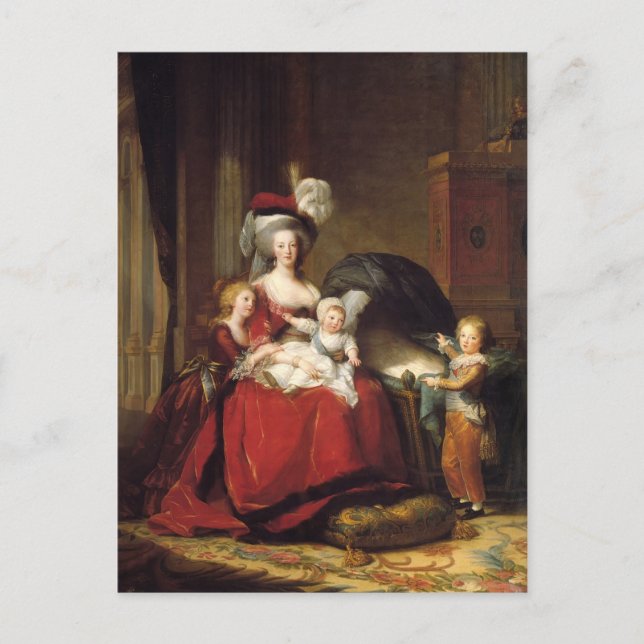 Carte Postale Louise Le Brun- Marie Antoinette et ses enfants (Devant)