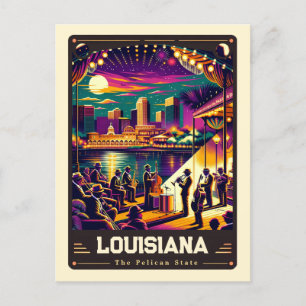 Carte Postale Louisiana Esprit patriotique Vintage