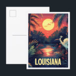 Carte Postale Louisiana USA Art Vintage Illustration Voyage<br><div class="desc">Louisiana USA Art Vintage Illustration Travel Place</div>