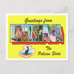 Carte postale Louisiana Vintage Big Letters
