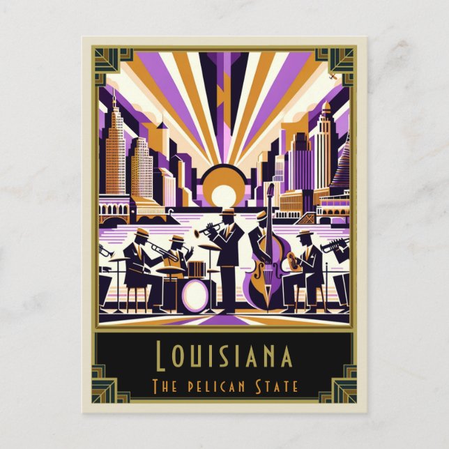 Carte Postale Louisiane | Art Déco (Devant)